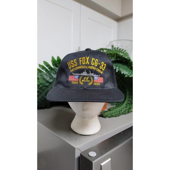 Vtg 1994 USS Fox CG-33 Decommissioning Crew Hat - Picture 2 of 11